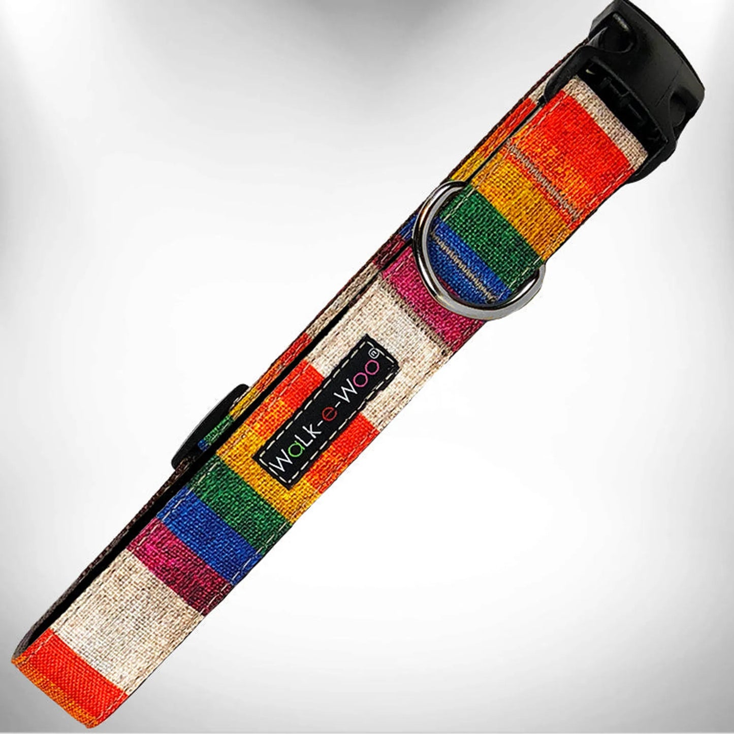 Multi Color Stripe Dog Collars